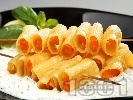 Рецепта Макаронени шишчета с моркови и чеснов сос